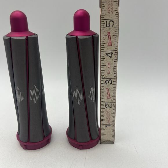 Set 2 Dyson Airwrap Short Barrels 1.2" Hair Attachments Fuchsia Left Right - Picture 3 of 4